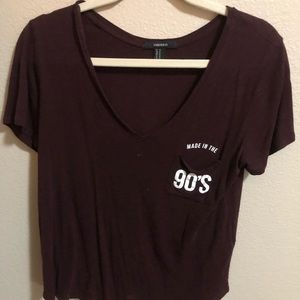 FOREVER 21 BURGUNDY TEE